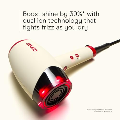 Infiniti PRO CONAIR LED Infrared Hair Dryer with Dual Ion Ceramic Technology, Anti-Frizz Ionic Blow Dryer, 3 Heat 3 Speed Settings, Professional Diffuser, White by INFINITIPRO BY CONAIR - Image 4