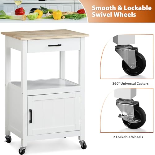 image for Nova Microdermabrasion Kitchen Island Cart on Wheels, Rolling Kitchen 