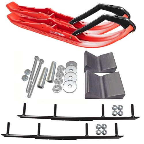 C&A Pro Red TMX Snowmobile Skis w/ 6