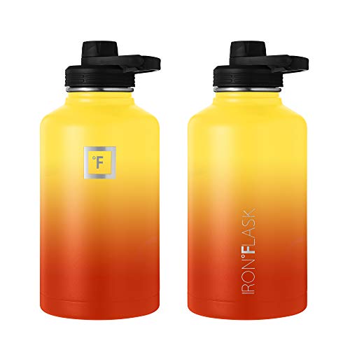 image for IRON °FLASK Sports Water Bottle - 64oz, 3 Lids (Spout Lid), Vacuum In