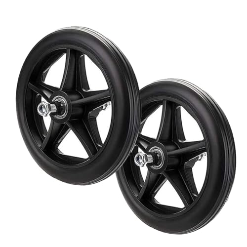 車椅子用交換用ホイール 2個 6インチ 7インチ 8インチ 歩行器用ホイール 滑り止め交換用キャスター ブラック PVC ソリッドタイヤ カート 歩行器用 (6インチ-15cm)