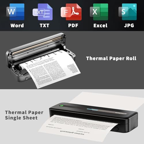 Papel térmico de 8.5 x 11 pulgadas Gloryang y JADENS PD-A4 tamaño carta blanco 6