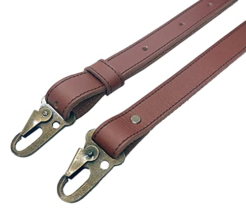 Calyx Rifle Gun Sling Buffalo Hide Leather With Mil-Spec Hooks, Durable Gun Strap, Metal Hardware 1" Wide (Tan (Brown Stitch)) #TOP2