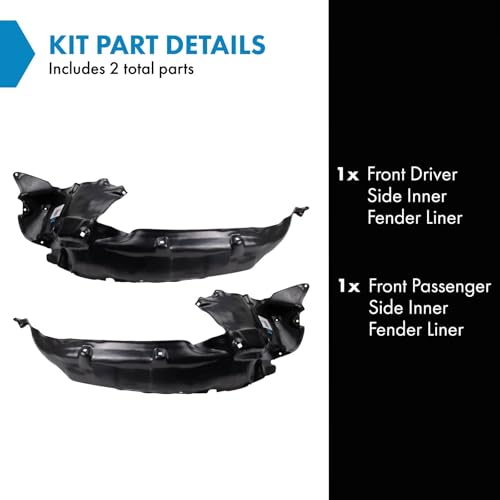 Image of TRQ Front Inner Fender Liner Set Compatible with 2001-2004 Toyota Sequoia 2004-2006 Tundra TO1248127 TO1249127