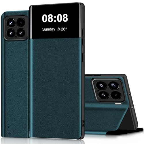 Étui à rabat pour Xiaomi 15 avec support et compartiment carte vert