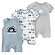 3er Pack Neugeborenes Schlafanzüge Strampler 100 Baumwolle Baby Einteiler Strampelanzug Sommer Kleinkind Jumpsuit Jungen Mädchen Karikatur Kurzarm Pyjamas 9-12 Monate