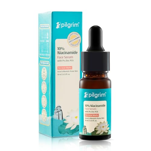 Pilgrim 10% Niacinamide Face Serum For Acne Marks 10ml | Fades Blemishes & Dark Spots | Oil Control | Brightens & Evens Skin Tone | All Skin Types | Women & Men