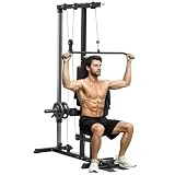 SPORTNOW Stazione Fitness Multifunzione Lat Machine 140x108x197 cm Nero