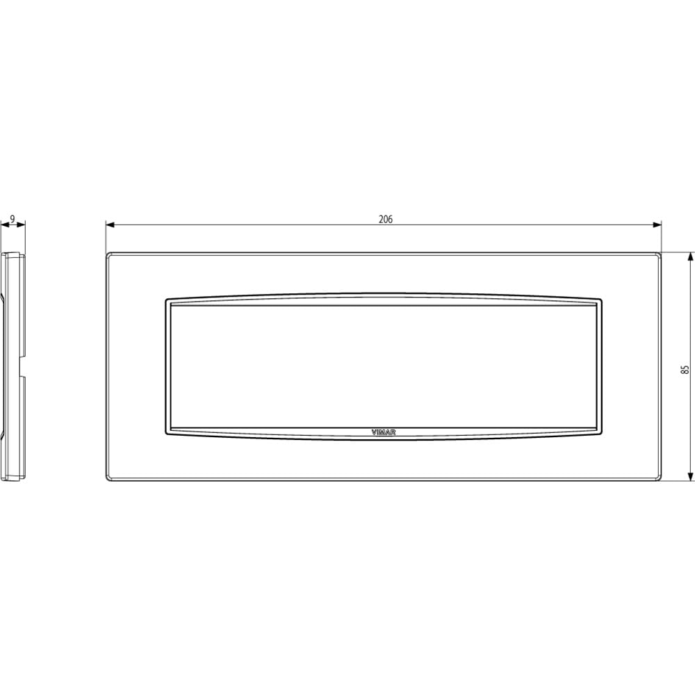 Vimar 20657.15 Eikon Placca Classic 7 moduli, metallo verniciato Bright e cornice grigia, antracite matt