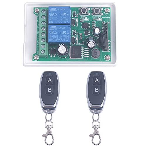 Wireless Remote Relay Switch DC 10A 12V-48V 24V 36V 2 Channel Multi-Function Remote Control Switch