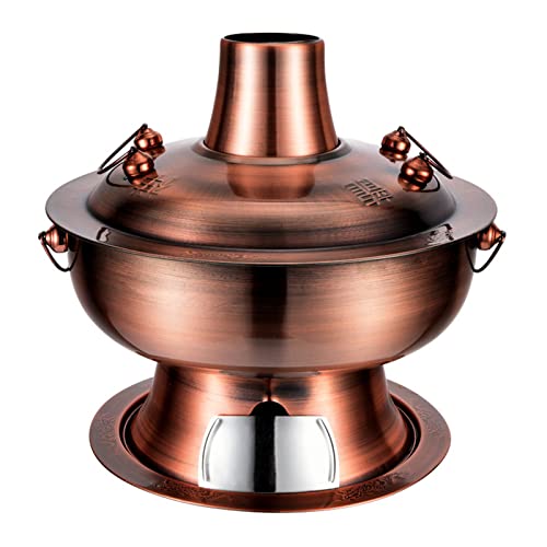 Olla caliente de cobre estilo tradicional chino 30 cm miniatura 1