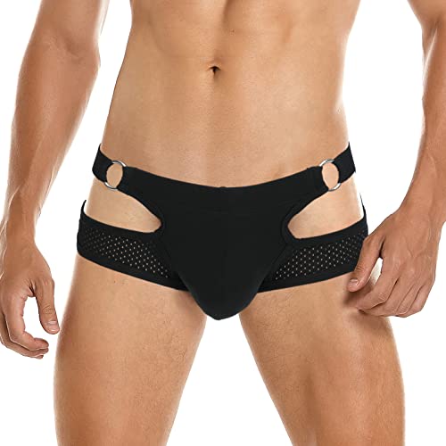Skysper Men's Jock Strap Athletic Supporter For Men Sexy Jockstrap Male Underwear, Sg44-Black, Small #TOP6