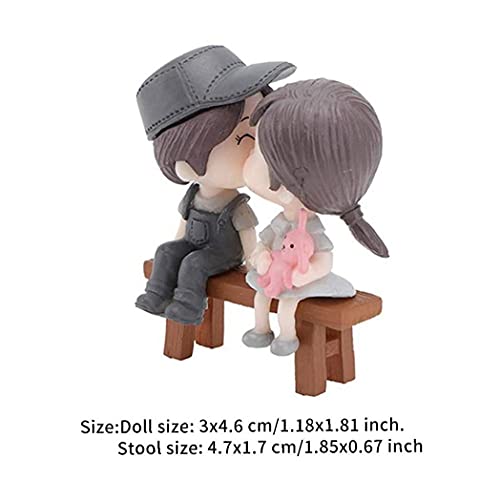 Naisidier Miniaturgarten Ornamente, 3 stücke Miniatur Paar Figuren Jungen Mädchen Kuss Ornamente Puppenhaus Szene… – Bild 6