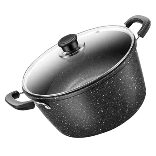 DECHOUS Daily Use Soup Pot Iron Stock Pot Nonstick Saucepan Lidded Gas Stove Cooking Pot for Family