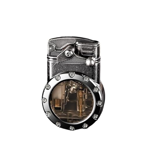 Encendedor retro steampunk doble llama butano negro