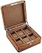 Watch Box 6 Slots Holzschmuck Collection Case Organizer Halter mit Metallschloss und abnehmbaren Kissen in Braun/Beige für Männer und Frauen
