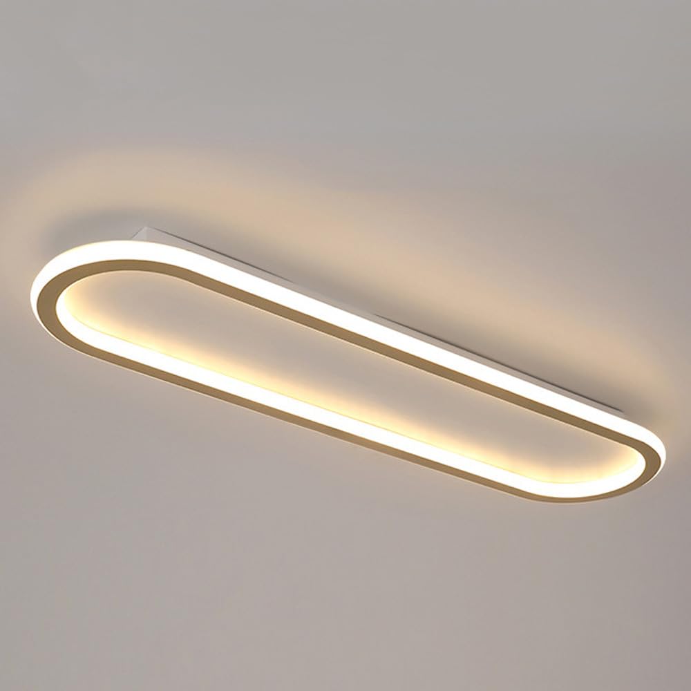Plafonnier LED acrylique design linéaire et ovale à intensité variable 40-120 cm