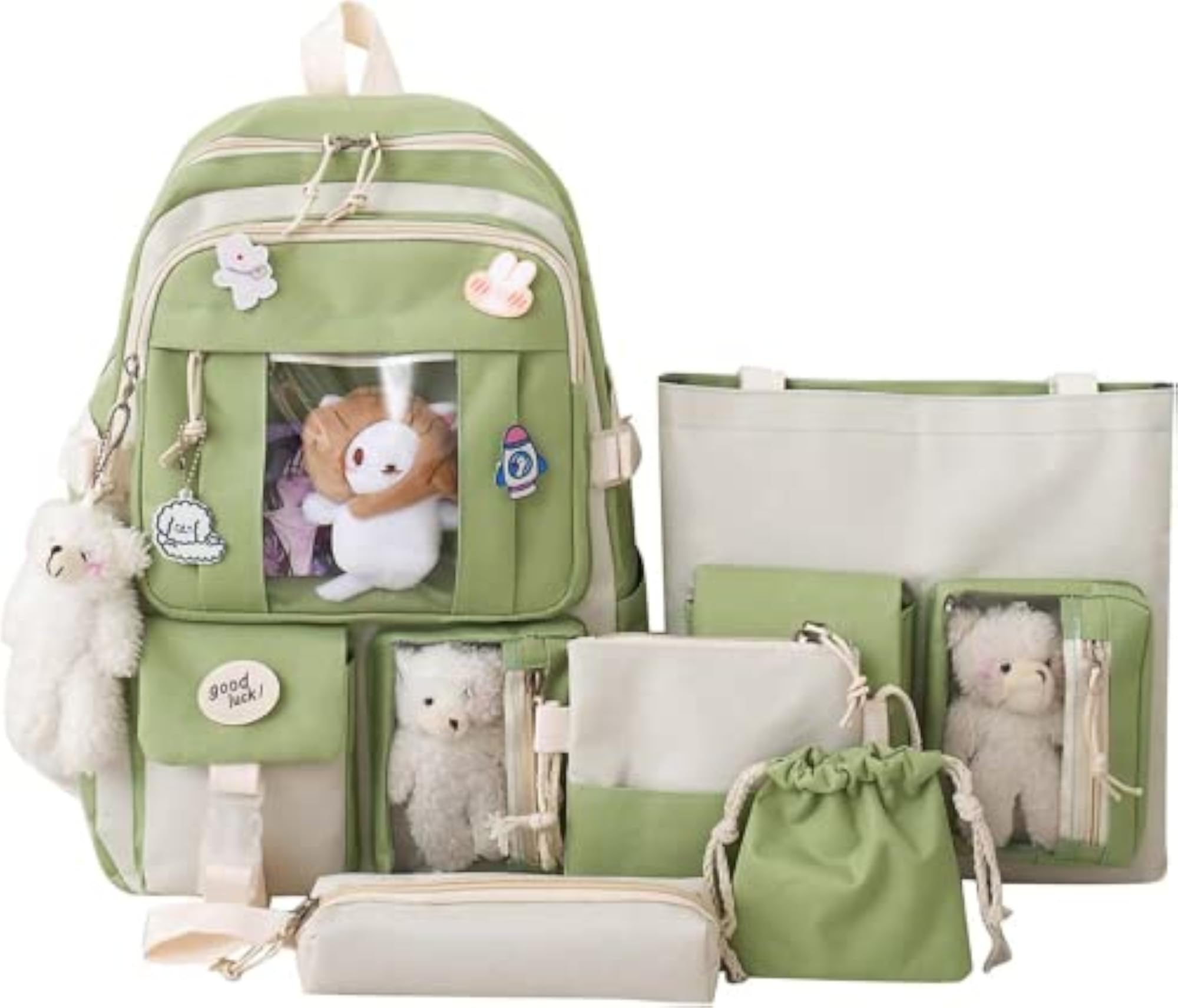 Kawaii 5pcs Set Aesthetic Sports Bag with Backpack
