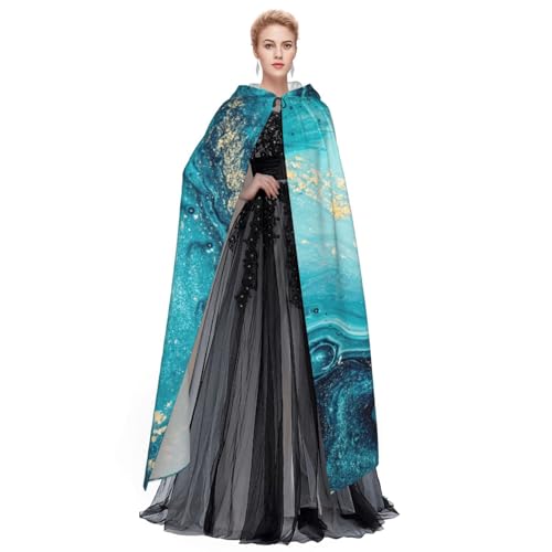 Cape longue marbre bleu pour cosplay, festivals et soirées à thème - 3