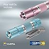 VARTA Lampe Torche LED incl. 1x pile AA, Lipstick Light, lumière, lampe de poche avec dragonne, boîtier en aluminium et poignée en caoutchouc, facile à trouver - brille dans le noir, turquoise #2