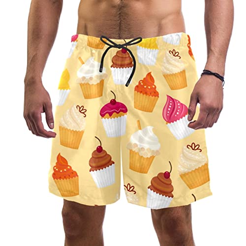 Maillots de bain hommes finis les shorts mouillés avec le séchage rapide aux cupcakes