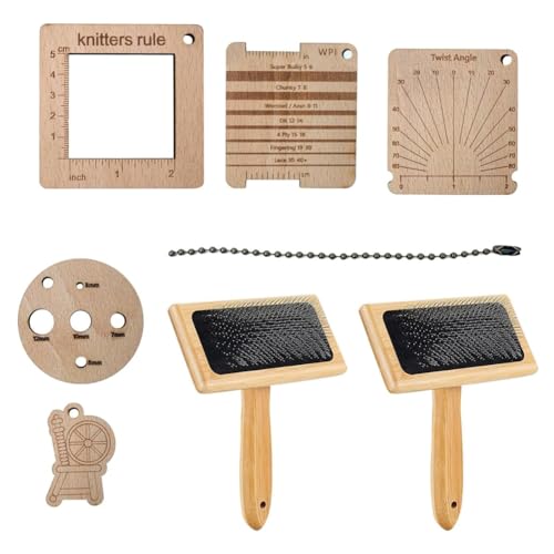 Cepillos para cardar lana manuales Fangxuee de madera para mascotas y textiles 2