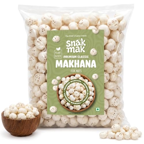 SNAKMAK Plain Phool Makhana - 1kg | Fox Nuts, Lotus Puffs Seeds |...