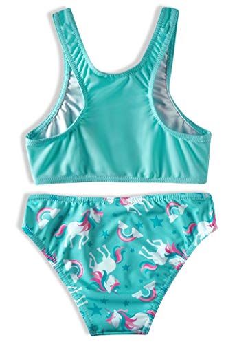 Top com Calcinha Praia Unicórnio, TipTop, Toddler Menina, Turquesa Claro, 3T