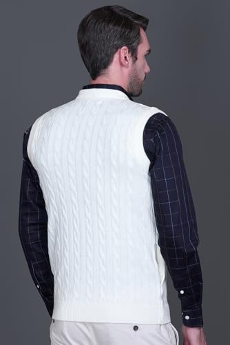 Image of V Neck Cardigans for Men - Woolen Sleeveless Sweater for Man Winter Wear