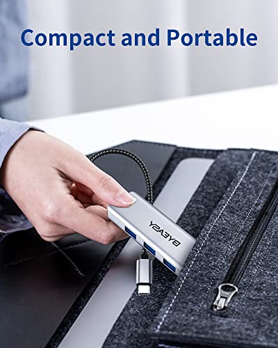 Byeasy Usb C Hub 4 Ports - Usb Hub For Laptop Usb C To Usb Multiport Adapter With Power Port - Usb C Splitter Compatible For Usb C Laptops Macbook Pro Macbook Air And Other Type C Devices #TOP6