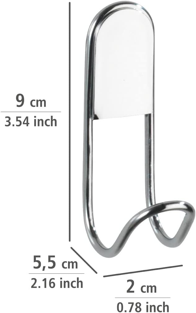 Wenko Classic Wall Hook dimensions: 9 cm height, 5.5 cm depth, 2 cm width
