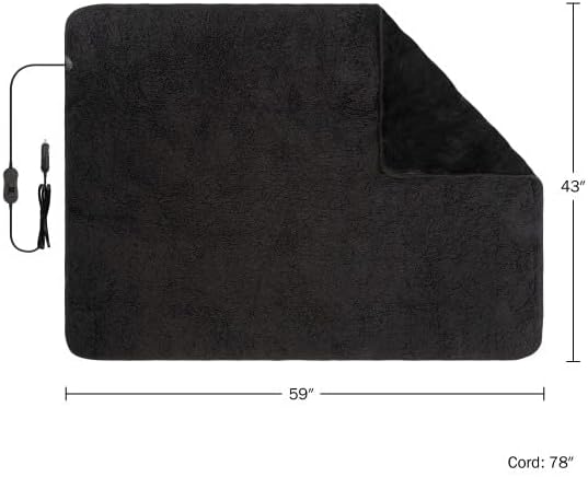 Miniatura 4 de Stalwart Manta térmica  Manta eléctrica portátil de viaje de 12 V para automóvil, camión o caravana  Imprescindibles para el coche y los elementos