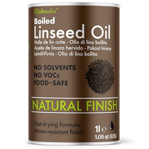 Materialix Leinöl-Firnis 1 L, lebensmittelechtes Öl für Holz, Bambus, Böden, Möbel, Schneidebretter, Tische, Küchenutensilien und vieles mehr! Materialix Leinöl-Firnis 1 L, lebensmittelechtes Öl für Holz, Bambus, Böden, Möbel, Schneidebretter, Tische, Küchenutensilien und vieles mehr!