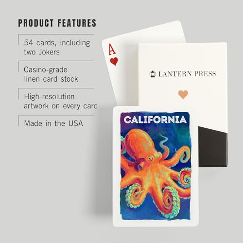 Lantern Press California, Octopus, 52 Cartas Poker miniatura 3
