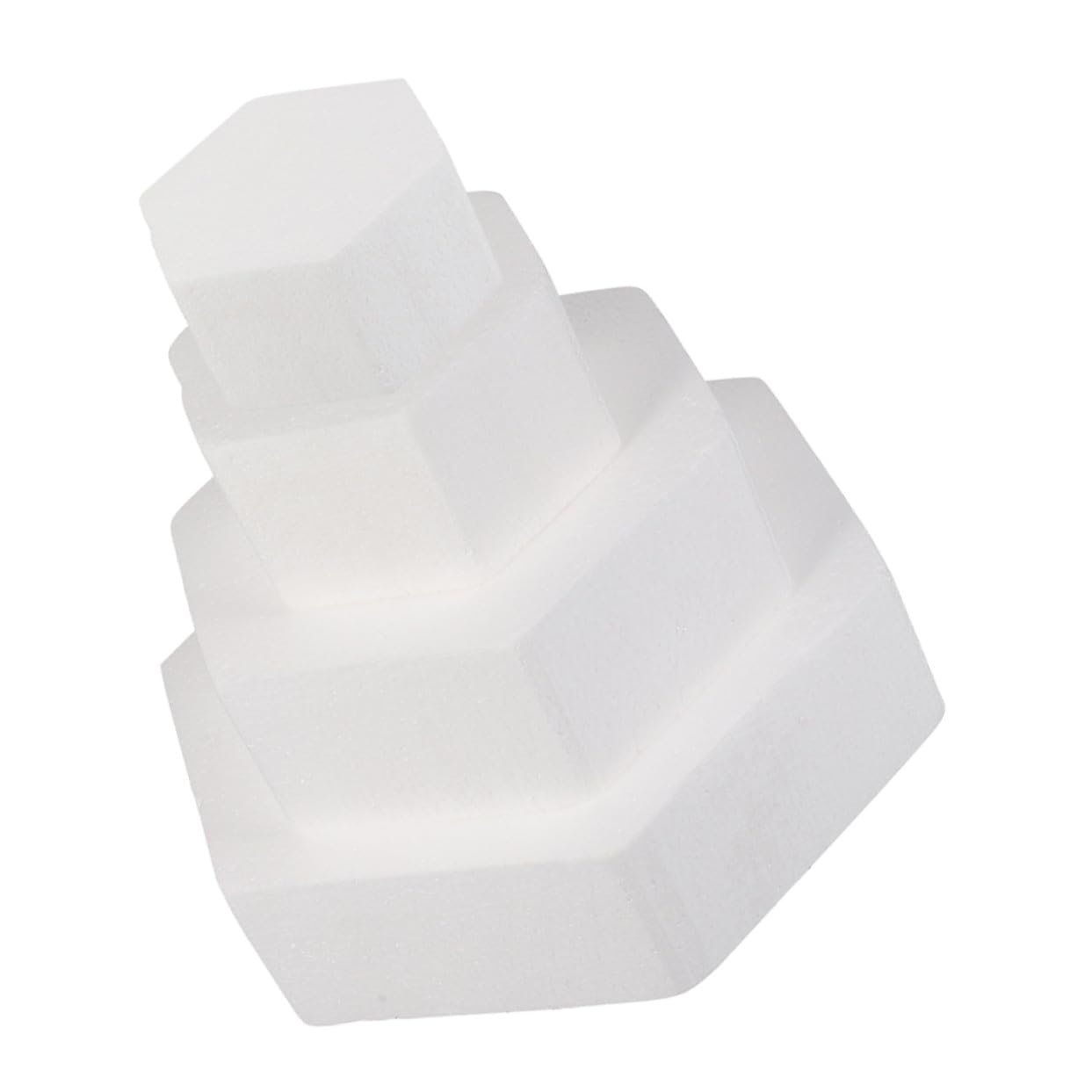 Moules à gâteau hexagonaux multifonction de 4 tailles en mousse blanche pour entraînement