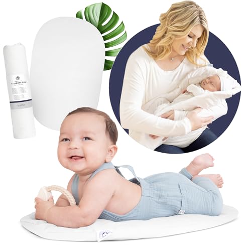 Image of Montessori Baby Topponcino | Multifunctional Authentic Montessori Design | Simple Newborn Holding & Feeding Baby Support Pillow | Clean Infant Tummy Time Mat (Original, Pure White)