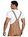 Shinsto Mens Fashion Striped Bodysuit Nightwear Short Sleeve Buttoned Crotch Homewear Jumpsuit Rainbow X-Large
