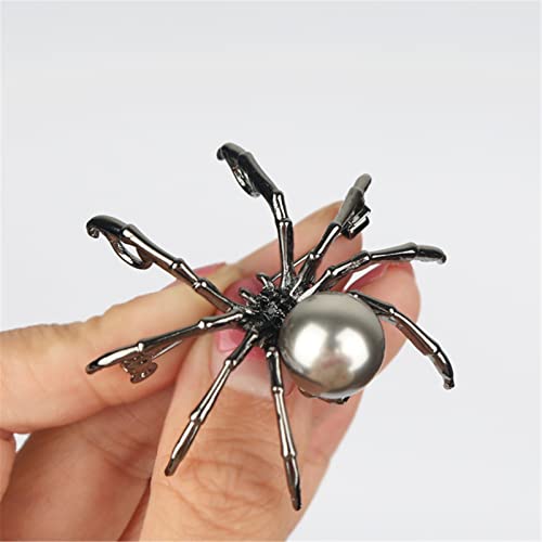 Image of 2-3Pcs Punk Spider Crystal Bead Brooch Pin Set for Women Men Rock Gothic Faux PearlAnimal Backpack Scarf Shirt Bag Hat Shawl Pin Bar Party Body Halloween Jewelry Gift