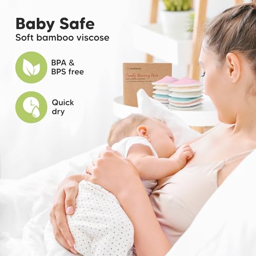 organic nursing pads - 14 washable viscose derived from bamboo breastfeeding pads wash bag reusable breast pads for breastfeeding nipple pads for breastfeeding essentialspastel touch l 4834