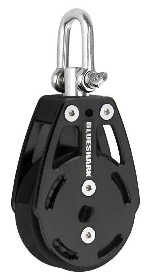 Blue Shark 57mm Single Swivel Ratchet Aluminum Sailing Block Choose Quantity (1-Pack) 2310-R