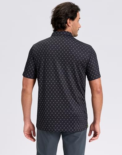 Image of Obla Mens Golf Polo Shirts Short Sleeve Dry Fit Performance Moisture Wicking Casual Print Collared Golf Shirts for Men