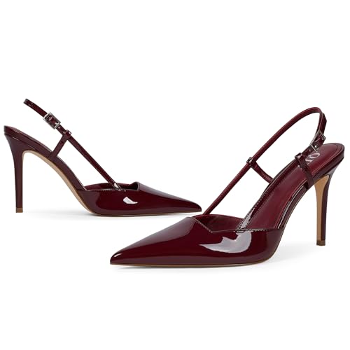 Closed Toe Slingback Heels Women Pumps Strappy Pointed Toe Stiletto Heels for Women Wedding Party Dress Shoes2