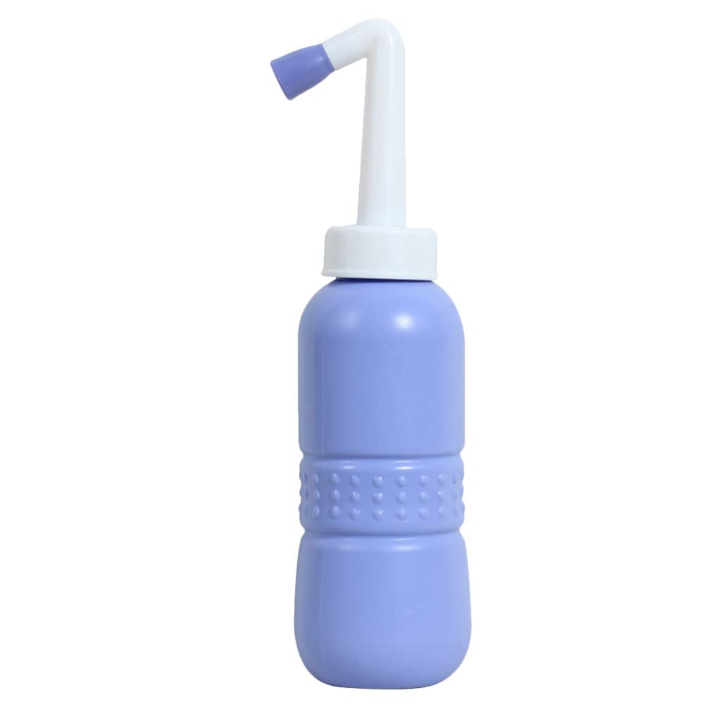 Exceart 450ML Bidet Bottle Peri Bottle Angled Nozzle Spray Enema Irrigator Anal Douche for Post Partum Washing Perineal Recovery After Birth (Blue)