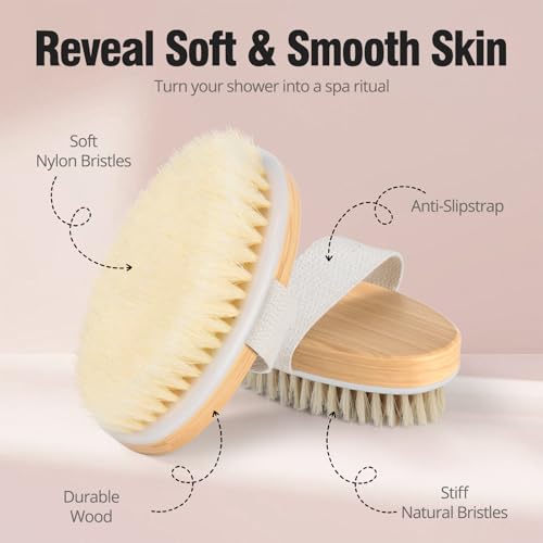 2 Pack Natural Bristle Dry Brush
