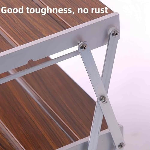 Multi-Function Camping Folding Storage Rack, Natural Wood & Aluminum Display Shelf, Space-Saving Organizer for Kitchen, Outdoor, Household - Versatile Wood Rack