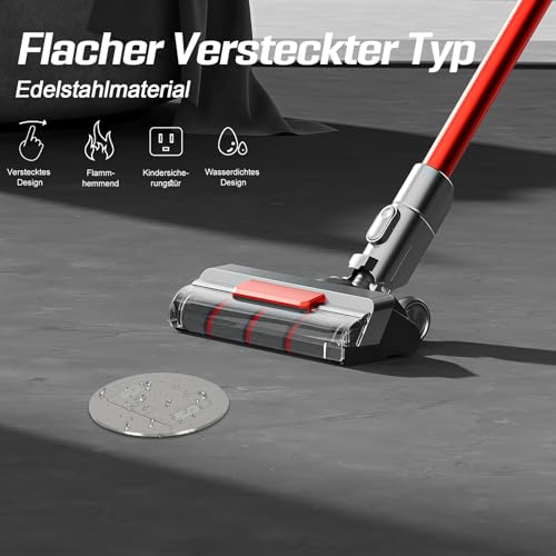 Enchufe de suelo empotrable contra tropiezos, acero inoxidable Schuko 5