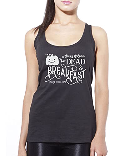 Dead and Breakfast - Womens Vest Tank Top - Halloween Horror Spooky Trick or Treat L Black