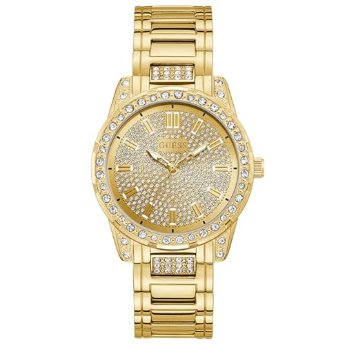 Guess Round 40mm Gold Dial Analog Women Watch - U1337L2M