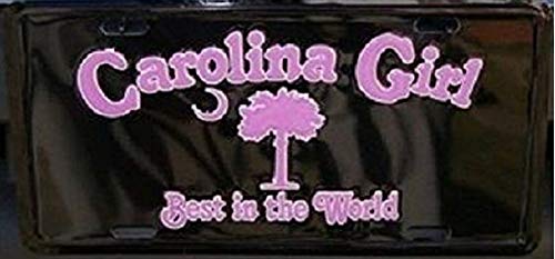 AES South Carolina SC Carolina Girl Pink and Black Aluminum License Plate Tag