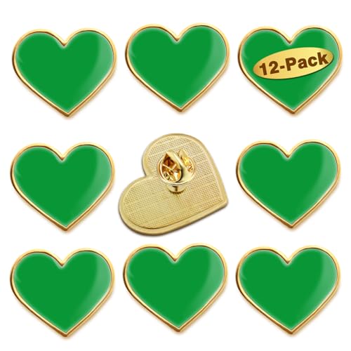 Image of 12 /25 /50 /100Pcs Multicolor Heart Love Lapel Pins Bulk - Metal Heart Health Brooch Badge For Men Women Clothes Bags Hats